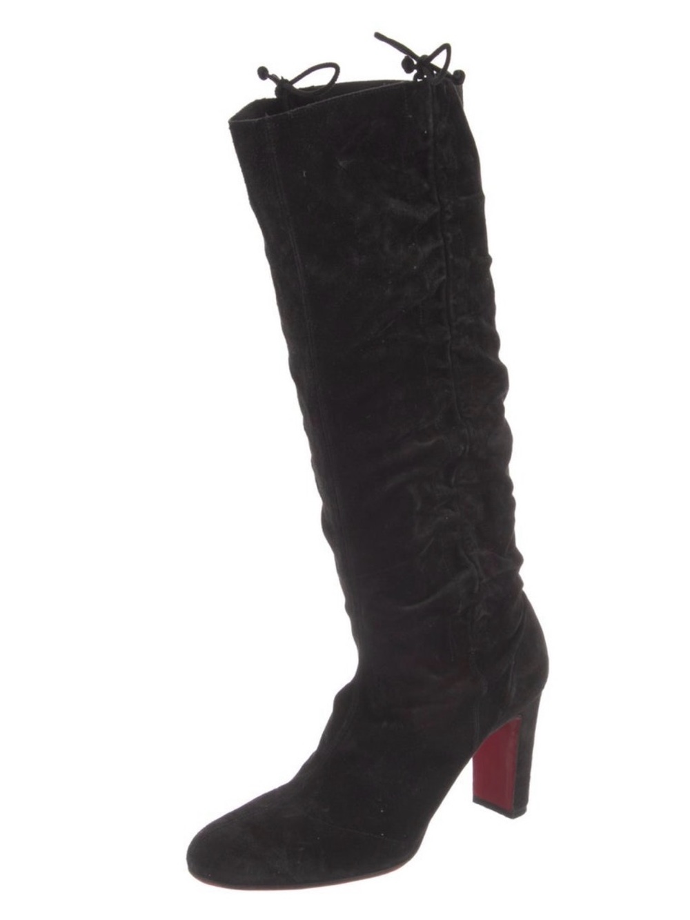 ISO these Black Suede Knee-High Heeled Boots